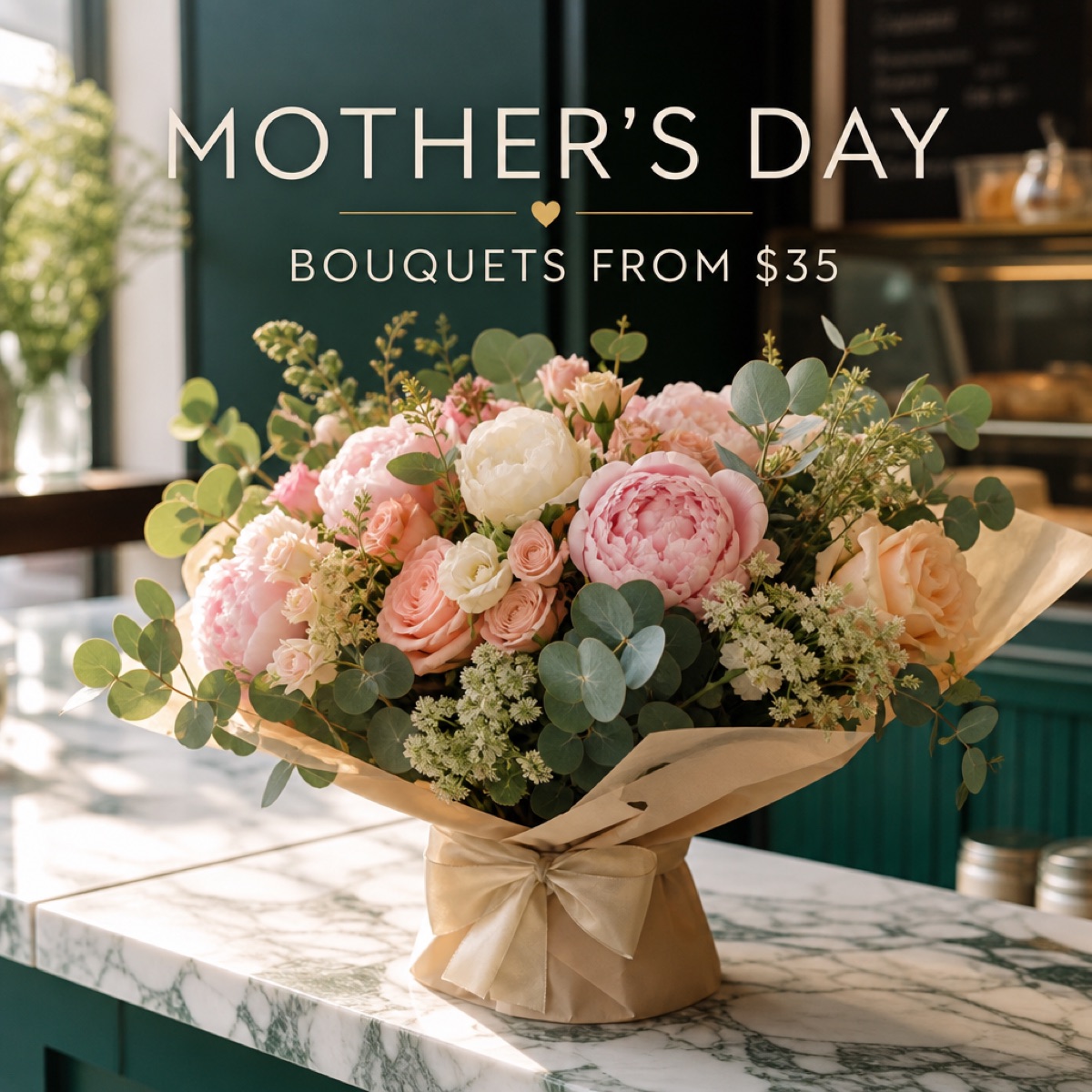 Example ad for Mother's Day bouquets from $35
