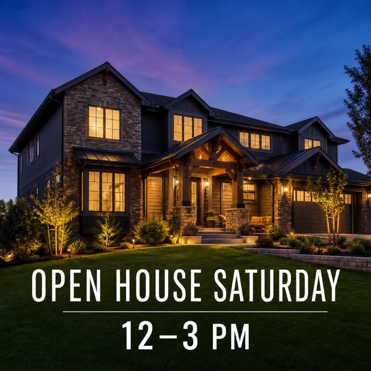 Example ad for a Saturday open house